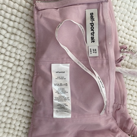 Self Portrait Pink Chiffon Top - Picture 8 of 8